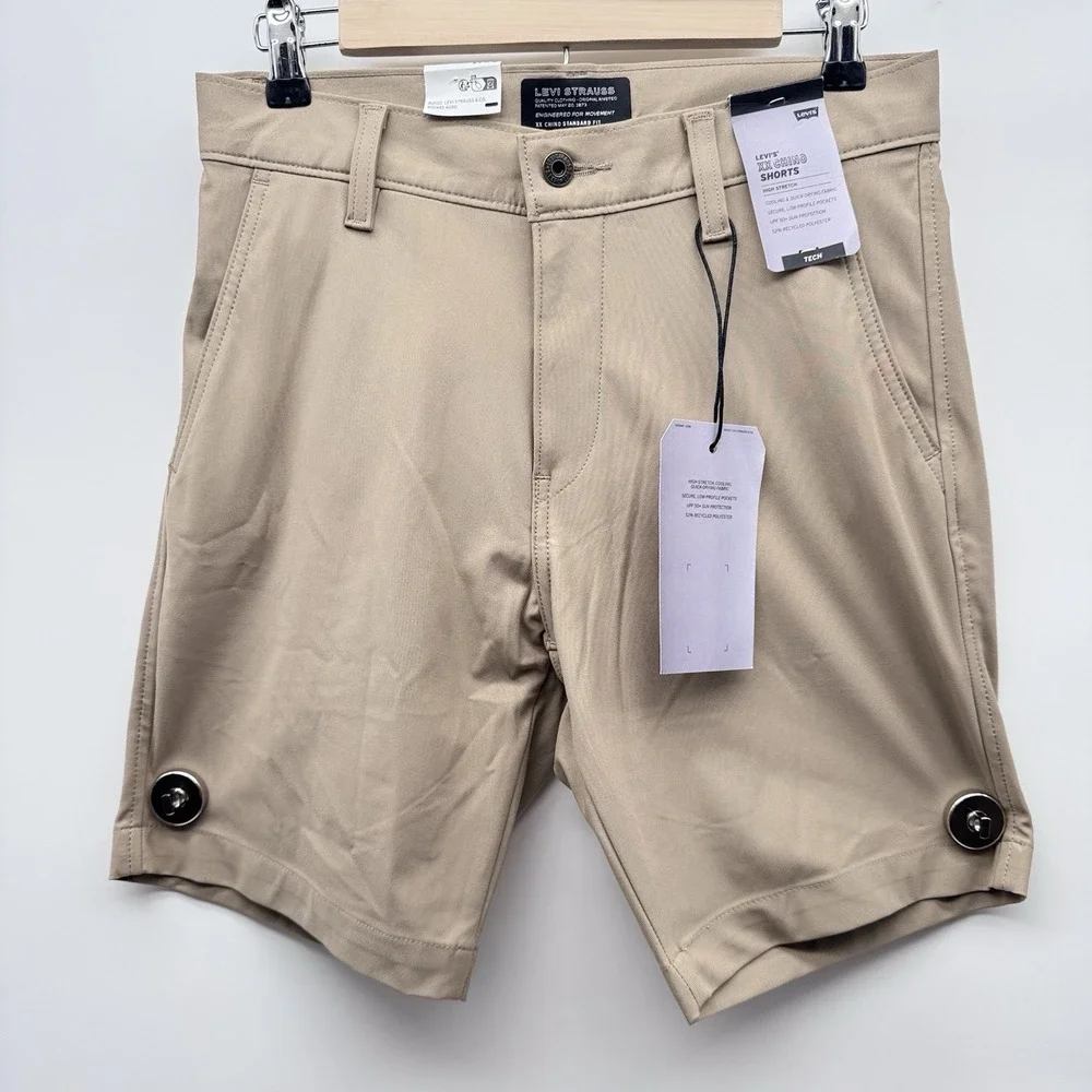 Levis XX Chino Tech Shorts Men's 29 Beige Stretch Cooling Quick DryUPF 50+
